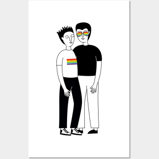 Gay couple Posters and Art